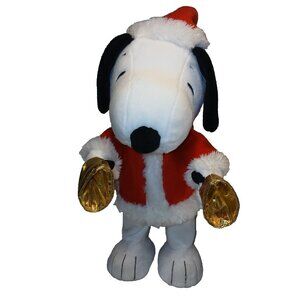 Hallmark Snoopy Reanuts Bell Ringer Animated Plush Christmas Santa 4 Songs 2010